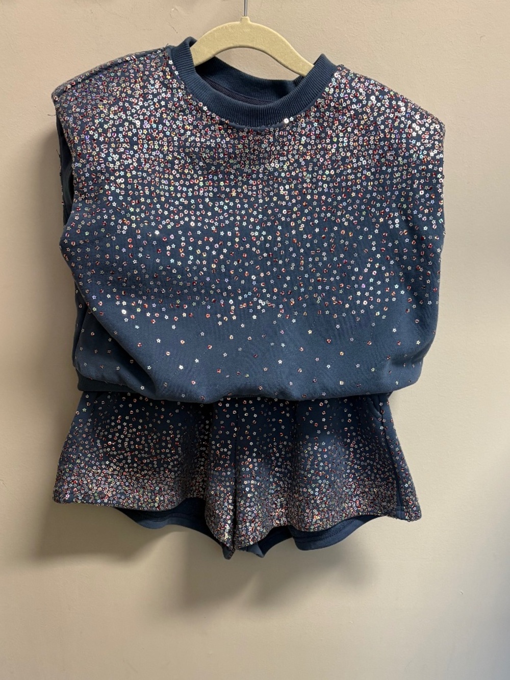 QUEEN OF SPARKLES Navy Blue Sparkle Kids Matching Set